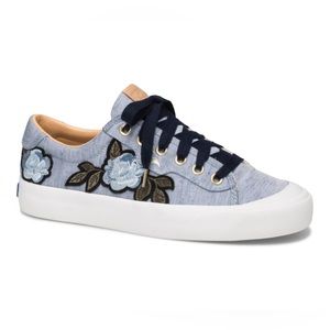 Keds LIFESTYLE Crew Kick 75 Applique Sneakers Women Blue Chambray